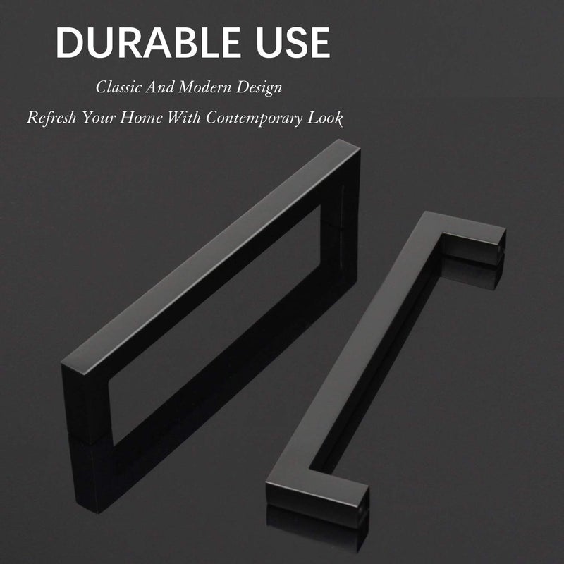 KNOBWELL 6 Pack Cabinet Handles Matte Black, Euro Style Stainless Steel T Bar Kitchen Cabinet Handles - 6-3/10" Hole Centers, 6-7/10" Overall Length - Image 4